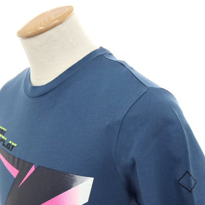 【新品】リプレイ REPLAY コットン RACING GARAGE プリント クルーネック 半袖Ｔシャツ ダルブルー【サイズS】【 状態ランクN 】【 メンズ 】