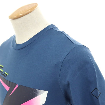 【新品アウトレット】リプレイ REPLAY コットン RACING GARAGE プリント クルーネック 半袖Ｔシャツ ダルブルー【サイズS】【 状態ランクN- 】【 メンズ 】