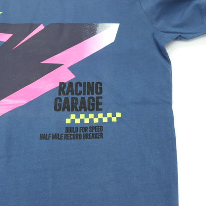 【新品アウトレット】リプレイ REPLAY コットン RACING GARAGE プリント クルーネック 半袖Ｔシャツ ダルブルー【サイズS】【 状態ランクN- 】【 メンズ 】