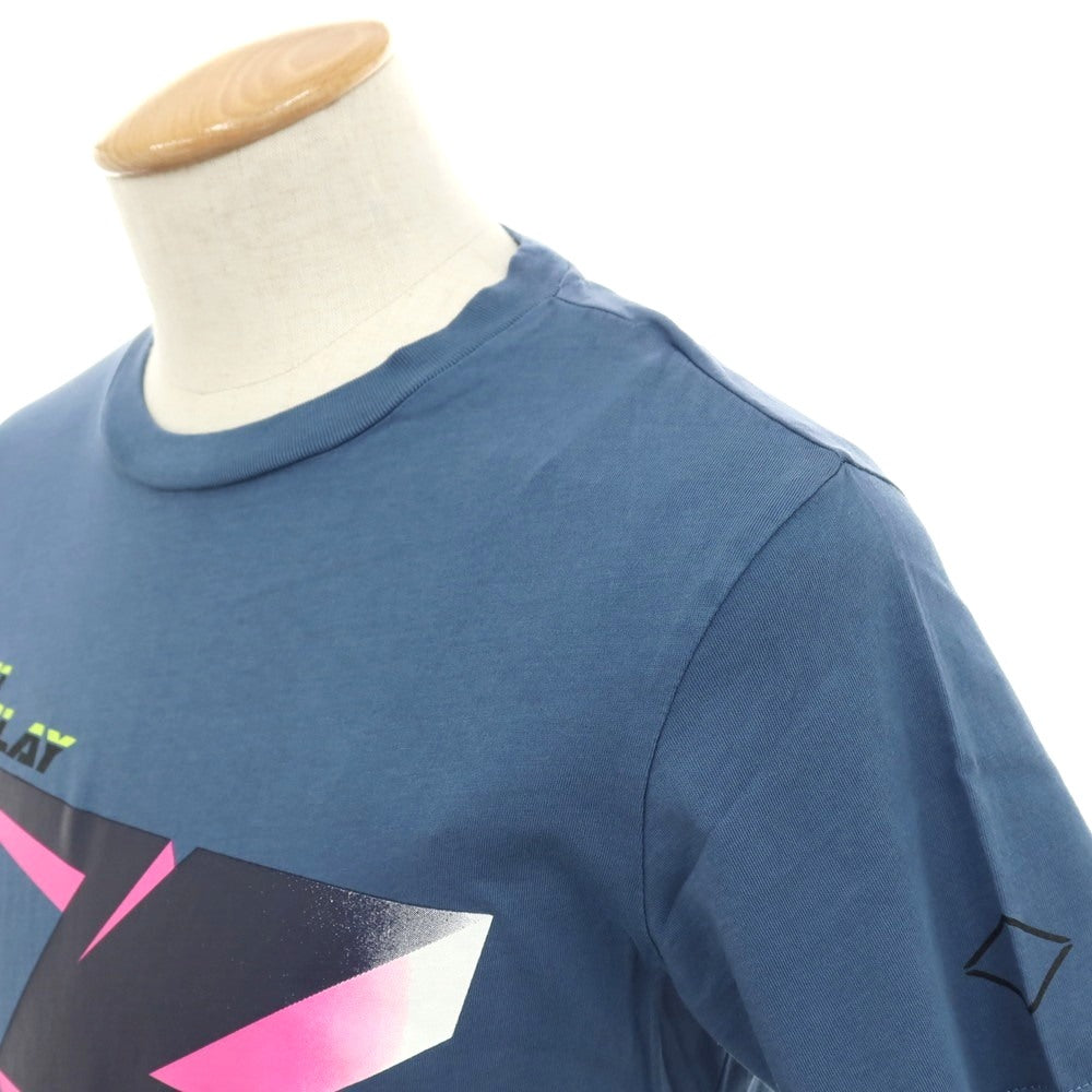 【新品アウトレット】リプレイ REPLAY コットン RACING GARAGE プリント クルーネック 半袖Ｔシャツ ダルブルー【サイズS】【 状態ランクN- 】【 メンズ 】