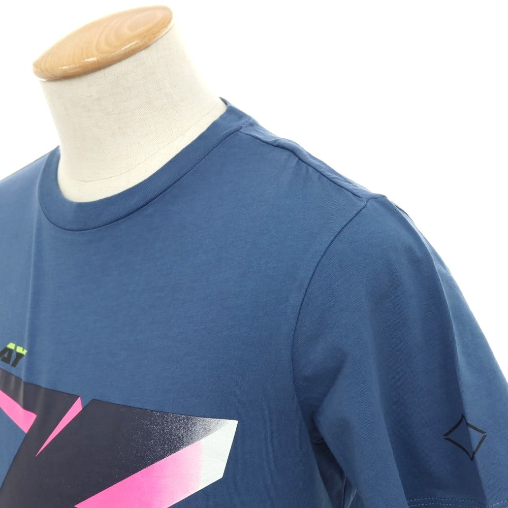 【新品アウトレット】リプレイ REPLAY コットン RACING GARAGE プリント クルーネック 半袖Ｔシャツ ダルブルー【サイズS】【 状態ランクN- 】【 メンズ 】