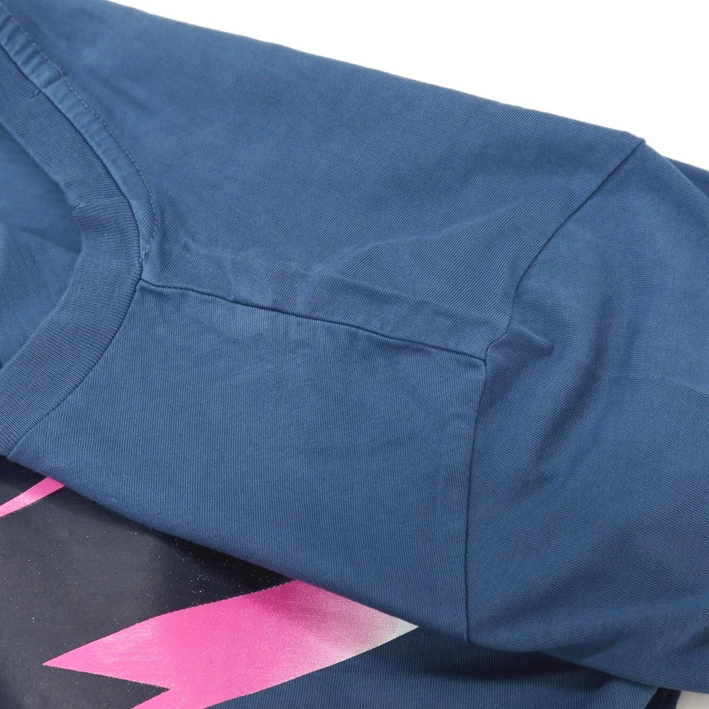 【新品アウトレット】リプレイ REPLAY コットン RACING GARAGE プリント クルーネック 半袖Ｔシャツ ダルブルー【サイズS】【 状態ランクN- 】【 メンズ 】