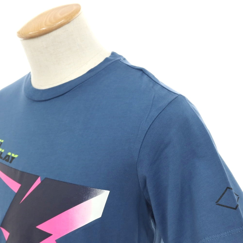 【新品】リプレイ REPLAY コットン RACING GARAGE プリント クルーネック 半袖Ｔシャツ ダルブルー【サイズS】【 状態ランクN 】【 メンズ 】