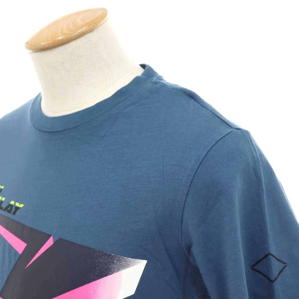 【新品】リプレイ REPLAY コットン RACING GARAGE プリント クルーネック 半袖Ｔシャツ ダルブルー【サイズS】【 状態ランクN 】【 メンズ 】
