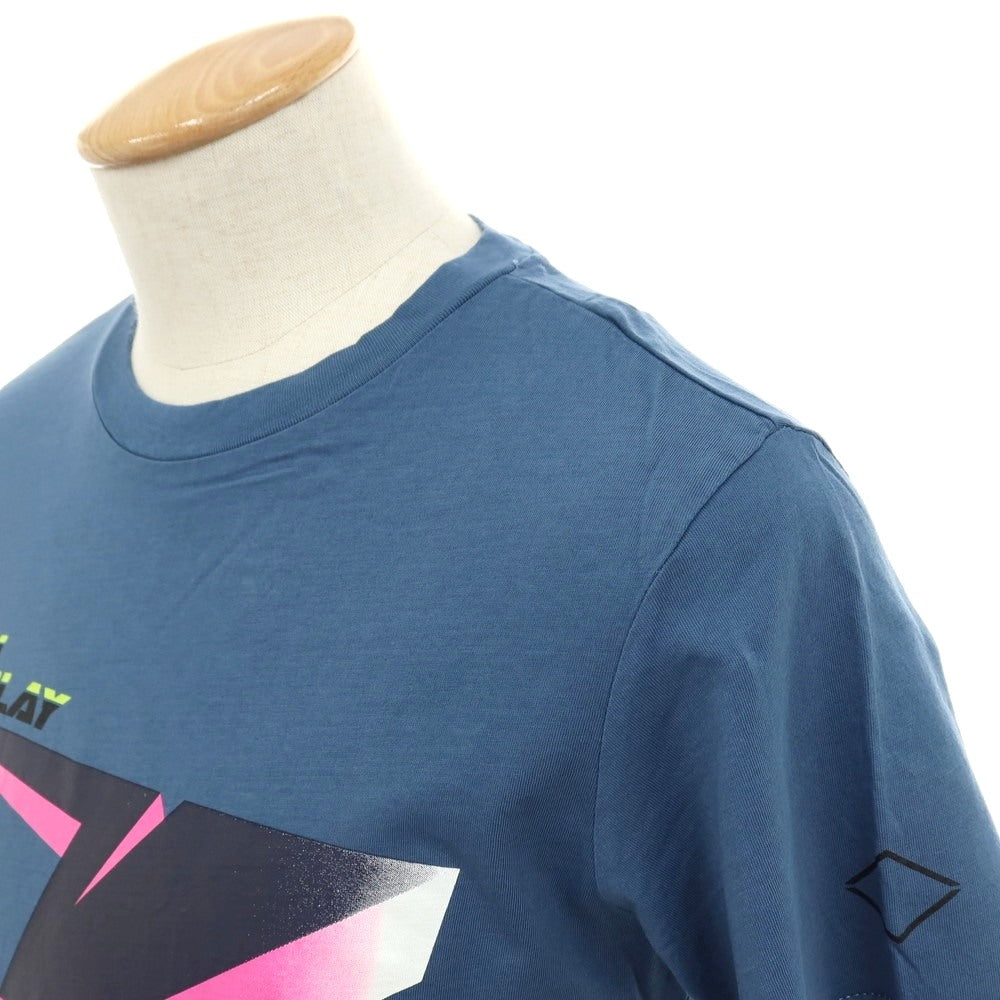 【新品アウトレット】リプレイ REPLAY コットン RACING GARAGE プリント クルーネック 半袖Ｔシャツ ダルブルー【サイズS】【 状態ランクN- 】【 メンズ 】