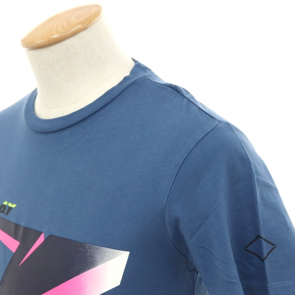 【新品アウトレット】リプレイ REPLAY コットン RACING GARAGE プリント クルーネック 半袖Ｔシャツ ダルブルー【サイズS】【 状態ランクN- 】【 メンズ 】