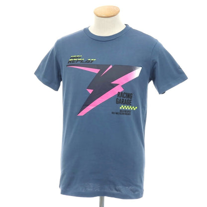 【新品アウトレット】リプレイ REPLAY コットン RACING GARAGE プリント クルーネック 半袖Ｔシャツ ダルブルー【サイズS】【 状態ランクN- 】【 メンズ 】