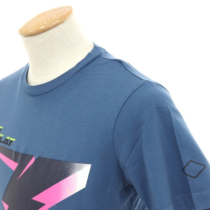 【新品アウトレット】リプレイ REPLAY コットン RACING GARAGE プリント クルーネック 半袖Ｔシャツ ダルブルー【サイズS】【 状態ランクN- 】【 メンズ 】