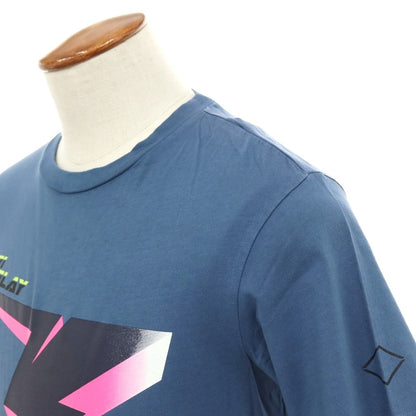 【新品アウトレット】リプレイ REPLAY コットン RACING GARAGE プリント クルーネック 半袖Ｔシャツ ダルブルー【サイズM】【 状態ランクN- 】【 メンズ 】