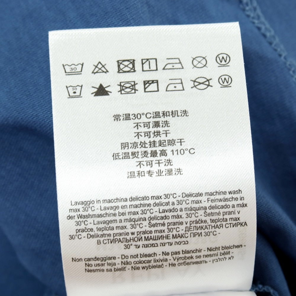 【新品アウトレット】リプレイ REPLAY コットン RACING GARAGE プリント クルーネック 半袖Ｔシャツ ダルブルー【サイズM】【 状態ランクN- 】【 メンズ 】