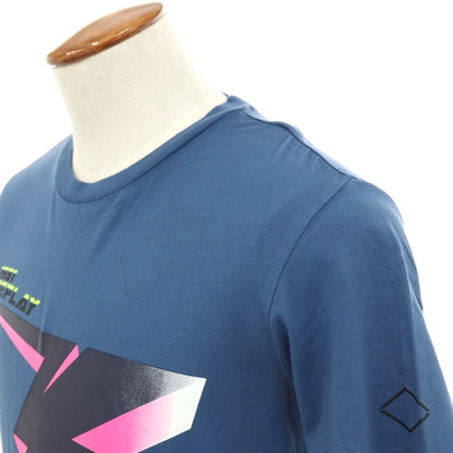 【新品アウトレット】リプレイ REPLAY コットン RACING GARAGE プリント クルーネック 半袖Ｔシャツ ダルブルー【サイズM】【 状態ランクN- 】【 メンズ 】