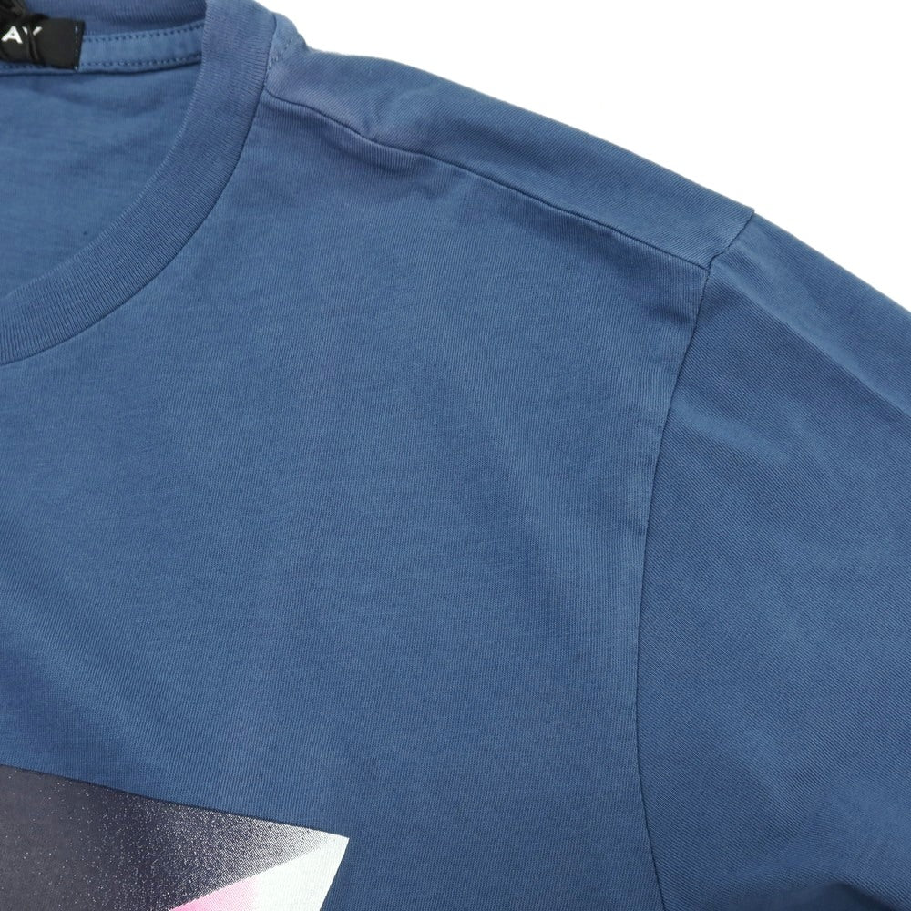 【新品アウトレット】リプレイ REPLAY コットン RACING GARAGE プリント クルーネック 半袖Ｔシャツ ダルブルー【サイズXL】【 状態ランクN- 】【 メンズ 】