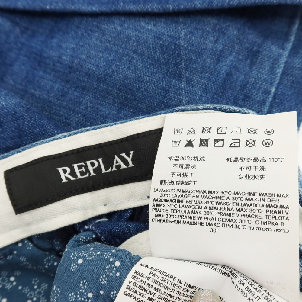【新品アウトレット】リプレイ REPLAY コットン デニムパンツ ブルー【サイズ27】【 状態ランクN- 】【 メンズ 】