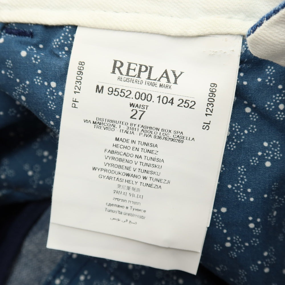 【新品アウトレット】リプレイ REPLAY コットン デニムパンツ ブルー【サイズ27】【 状態ランクN- 】【 メンズ 】