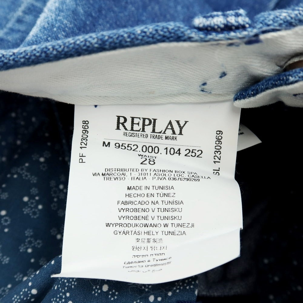 【新品アウトレット】リプレイ REPLAY コットン デニムパンツ ブルー【サイズ28】【 状態ランクN- 】【 メンズ 】