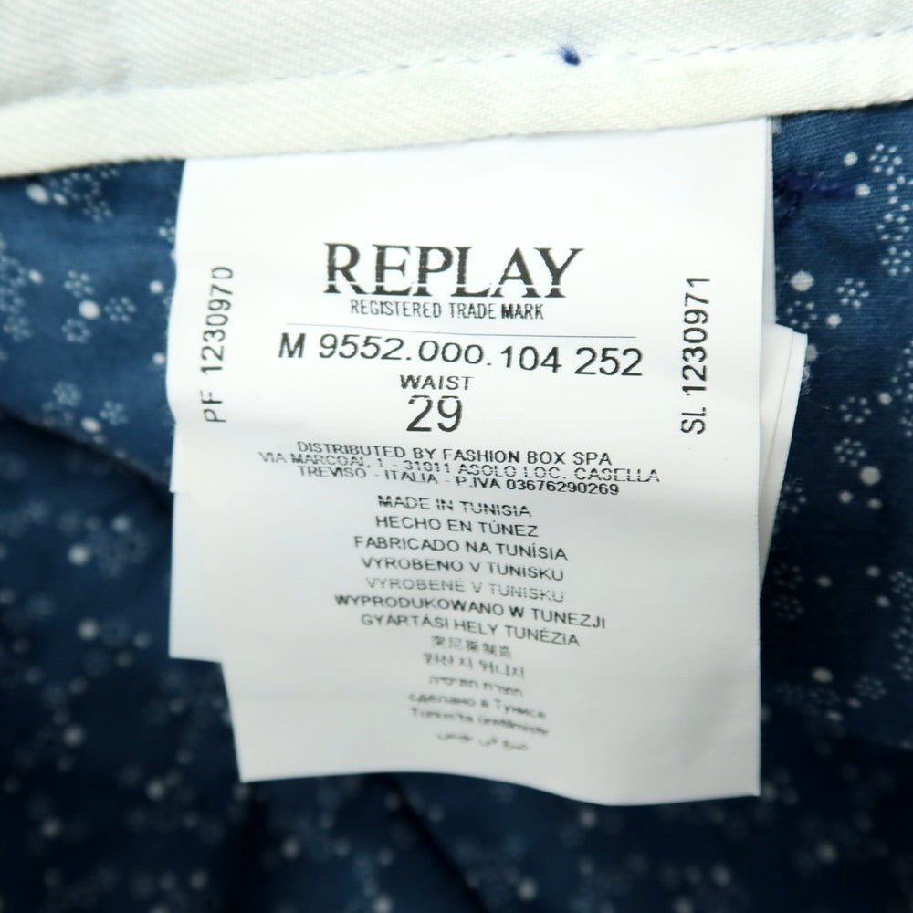 【新品アウトレット】リプレイ REPLAY コットン デニムパンツ ブルー【サイズ29】【 状態ランクN- 】【 メンズ 】