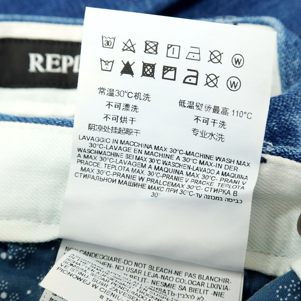 【新品アウトレット】リプレイ REPLAY コットン デニムパンツ ブルー【サイズ29】【 状態ランクN- 】【 メンズ 】