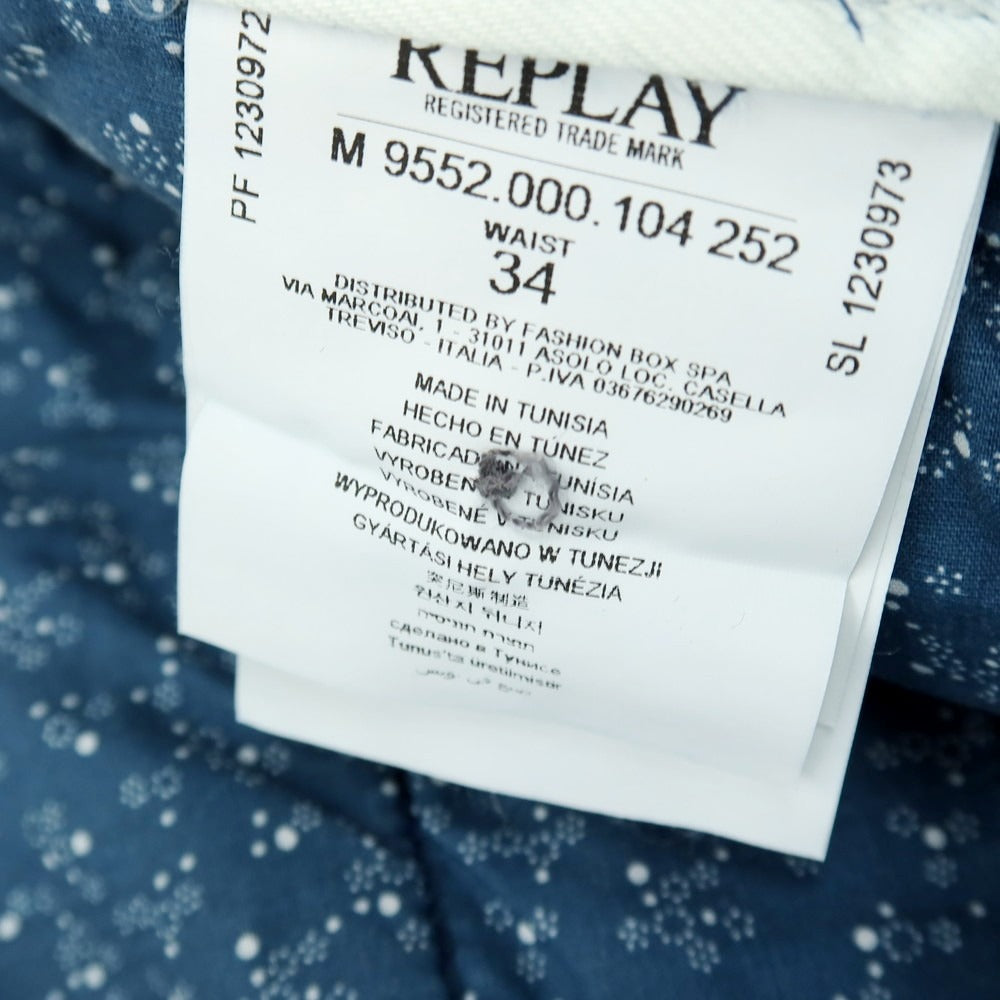 【新品アウトレット】リプレイ REPLAY コットン デニムパンツ ブルー【サイズ34】【 状態ランクN- 】【 メンズ 】