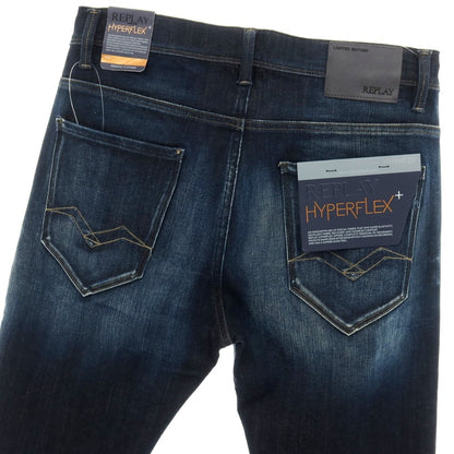 【新品】リプレイ REPLAY HYPERFLEX ストレッチ コットンポリエステル デニムパンツ ジーンズ ネイビー【サイズ29】【 状態ランクN 】【 メンズ 】