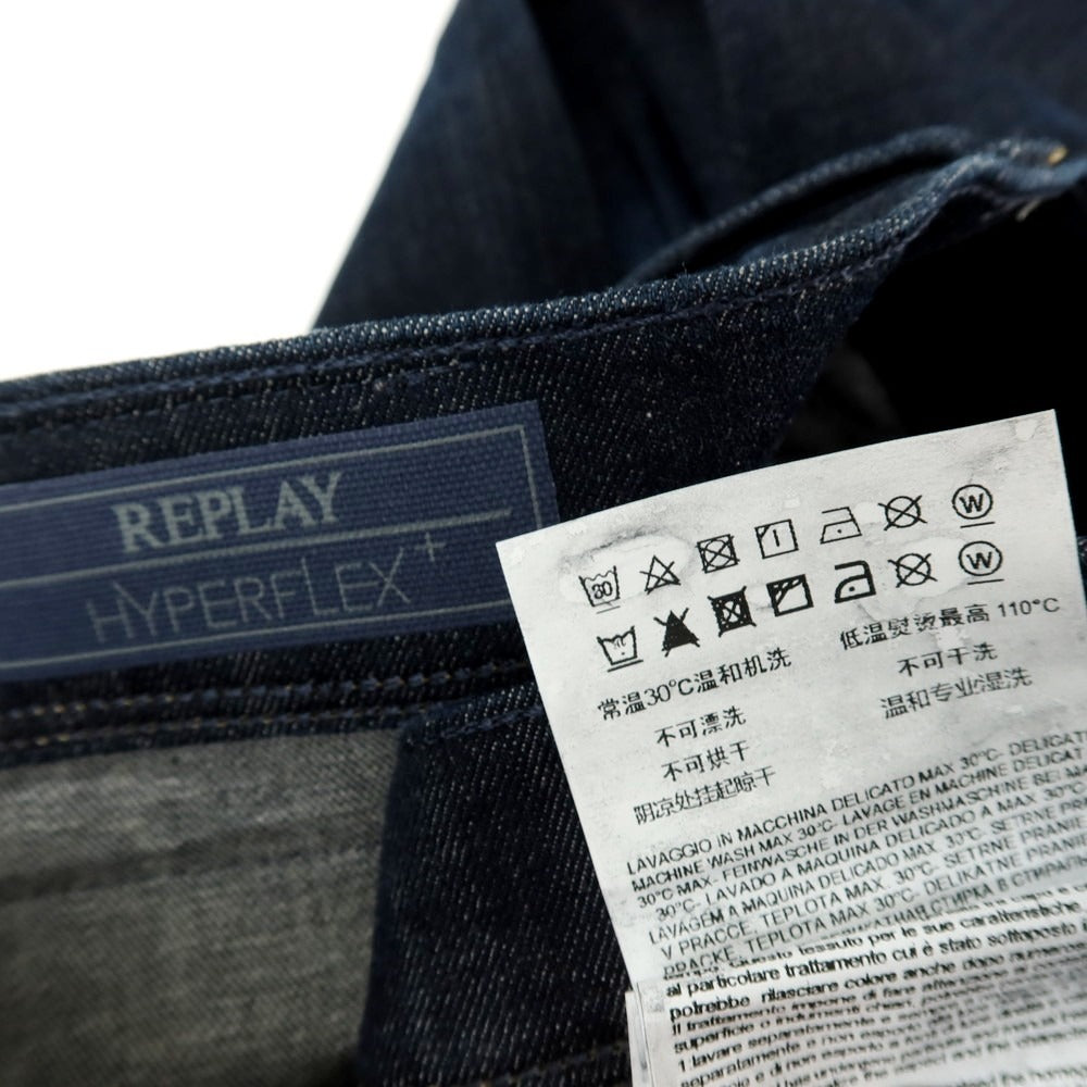 【新品】リプレイ REPLAY HYPERFLEX ストレッチ コットンポリエステル デニムパンツ ジーンズ ネイビー【サイズ29】【 状態ランクN 】【 メンズ 】