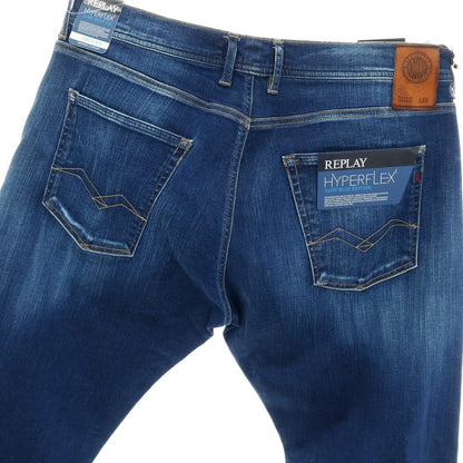 【新品】リプレイ REPLAY HYPERFLEX SURF BLUE ED. GROVER ストレッチ コットンポリエステル デニムパンツ ジーンズ ネイビーブルー【サイズ38】【 状態ランクN 】【 メンズ 】