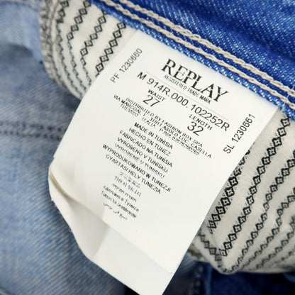 【新品】リプレイ REPLAY ANBASS コットン デニムパンツ ジーンズ ブルー【サイズ27】【 状態ランクN 】【 メンズ 】
