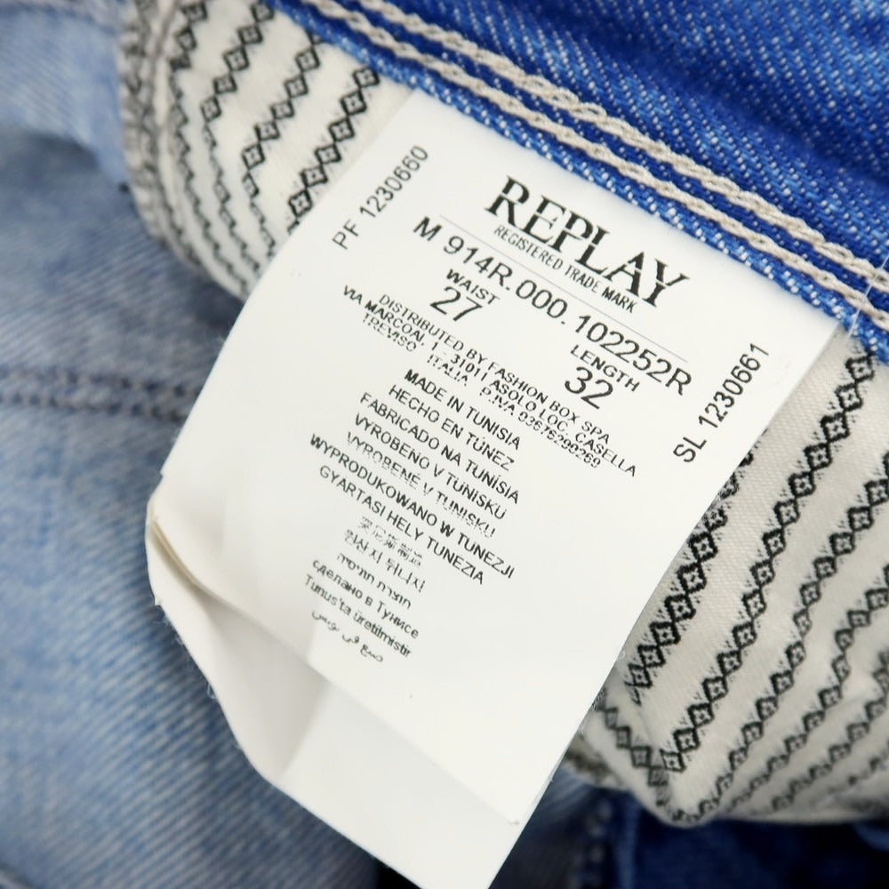 【新品】リプレイ REPLAY ANBASS コットン デニムパンツ ジーンズ ブルー【サイズ27】【 状態ランクN 】【 メンズ 】
