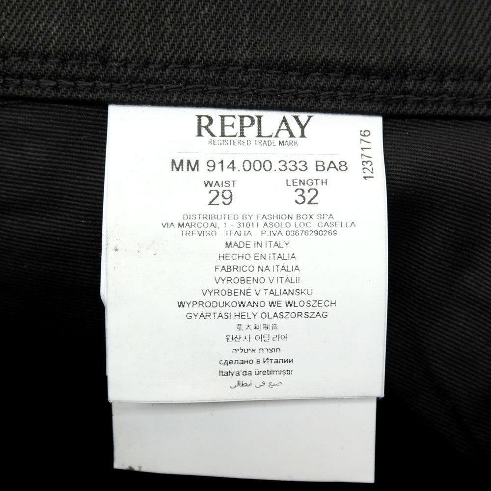 【SALE30%OFF/返品不可】【新品アウトレット】リプレイ REPLAY ANBASS コーティング加工 コットンポリウレタン デニムパンツ ブラック【 サイズ29 】【 状態ランクN- 】【 メンズ 】