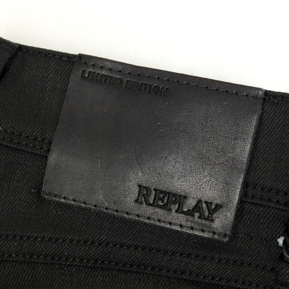【SALE30%OFF/返品不可】【新品アウトレット】リプレイ REPLAY ANBASS コーティング加工 コットンポリウレタン デニムパンツ ブラック【 サイズ29 】【 状態ランクN- 】【 メンズ 】