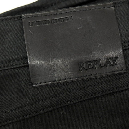 【新品アウトレット】リプレイ REPLAY ANBASS コーティング加工 コットンポリウレタン デニムパンツ ブラック【サイズ30】【 状態ランクN- 】【 メンズ 】