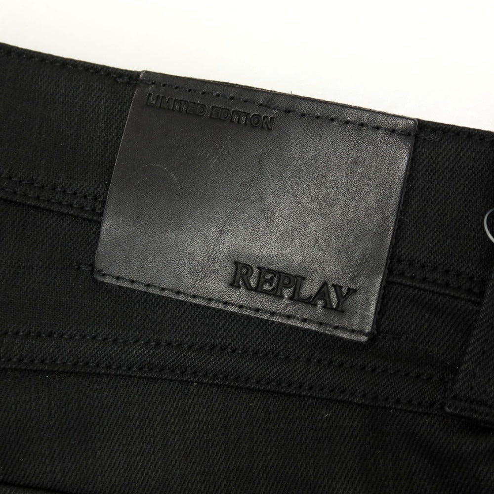 【新品アウトレット】リプレイ REPLAY ANBASS コーティング加工 コットンポリウレタン デニムパンツ ブラック【サイズ33】【 状態ランクN- 】【 メンズ 】
