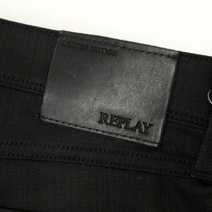 【新品アウトレット】リプレイ REPLAY ANBASS コーティング加工 コットンポリウレタン デニムパンツ ブラック【サイズ33】【 状態ランクN- 】【 メンズ 】