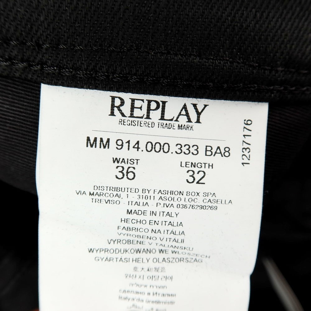 【新品アウトレット】リプレイ REPLAY ANBASS コーティング加工 コットンポリウレタン デニムパンツ ブラック【サイズ36】【 状態ランクN- 】【 メンズ 】