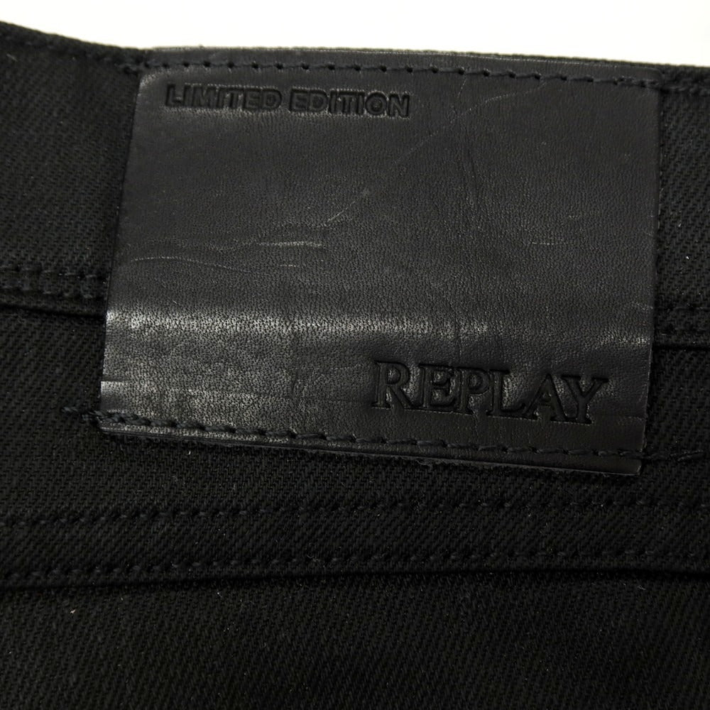 【新品アウトレット】リプレイ REPLAY ANBASS コーティング加工 コットンポリウレタン デニムパンツ ブラック【サイズ36】【 状態ランクN- 】【 メンズ 】