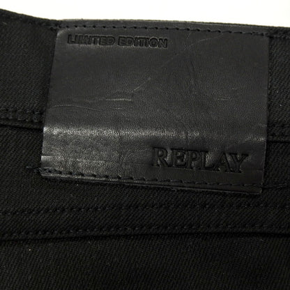 【新品アウトレット】リプレイ REPLAY ANBASS コーティング加工 コットンポリウレタン デニムパンツ ブラック【サイズ36】【 状態ランクN- 】【 メンズ 】