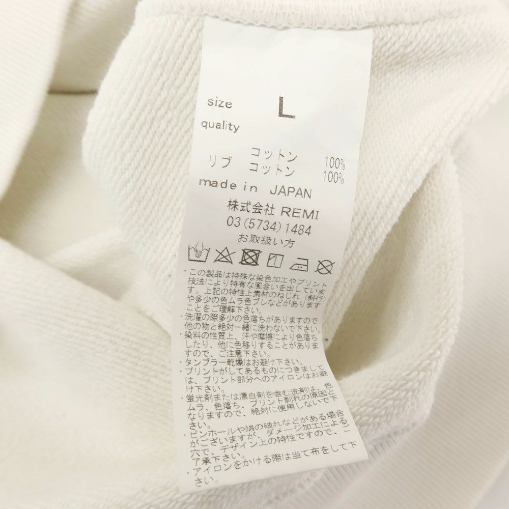 【中古】レミレリーフ REMI RELIEF コットン クルーネック スウェット ホワイト【サイズL】【 状態ランクB 】【 メンズ 】