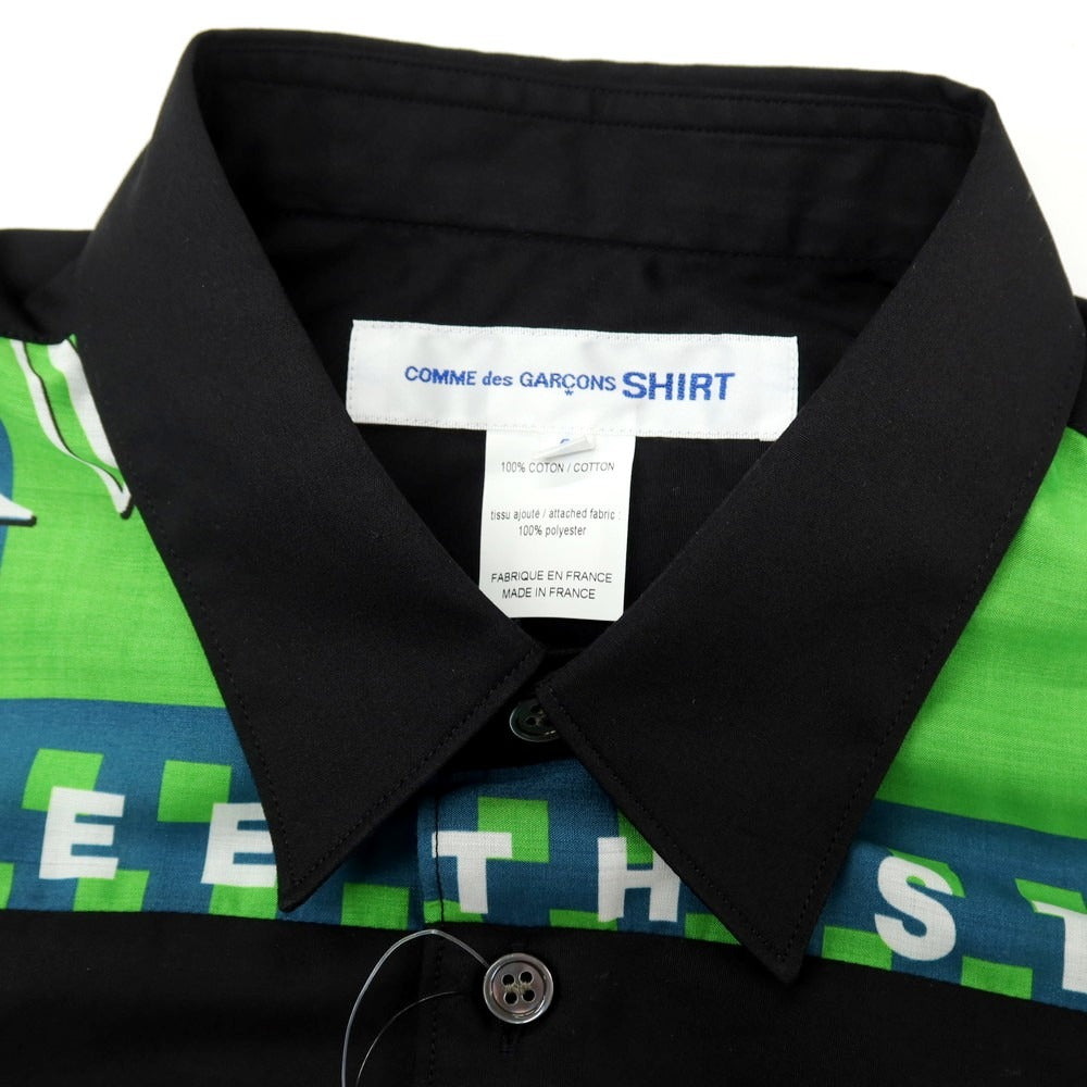 【中古】コムデギャルソンシャツ COMME des GARCONS SHIRT 2025年秋冬 Football Scarf Shirt レギュラーカラー カジュアルシャツ ブラックxマルチカラー【サイズS】【 状態ランクA 】【 メンズ 】