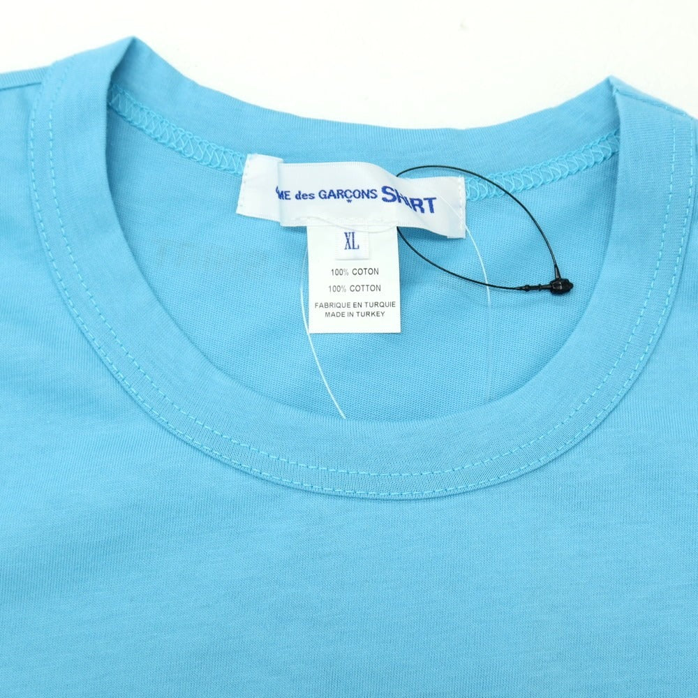 【中古】コムデギャルソンシャツ COMME des GARCONS SHIRT 2025年秋冬 コットン クルーネック 半袖Ｔシャツ ライトブルー【サイズXL】【 状態ランクA 】【 メンズ 】[CPD]