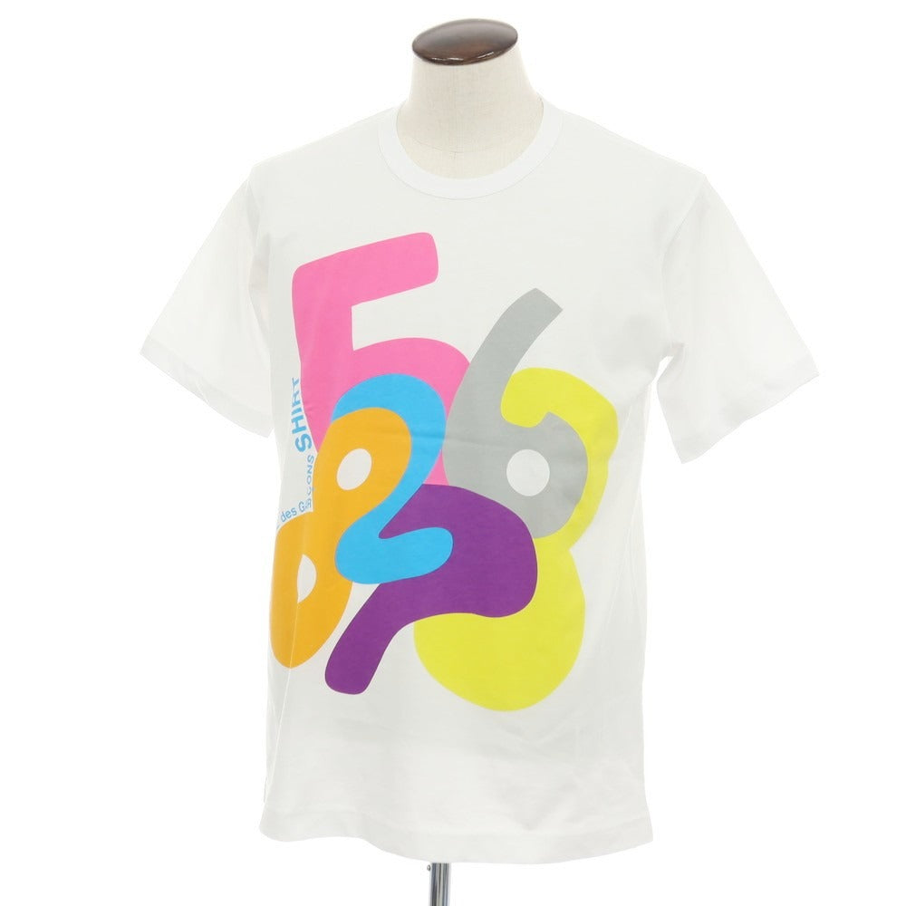 【中古】コムデギャルソンシャツ COMME des GARCONS SHIRT 2025年秋冬 コットン クルーネック 半袖Ｔシャツ ホワイト【サイズXL】【 状態ランクA 】【 メンズ 】[CPD]