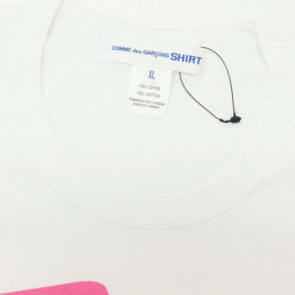 【中古】コムデギャルソンシャツ COMME des GARCONS SHIRT 2025年秋冬 コットン クルーネック 半袖Ｔシャツ ホワイト【サイズXL】【 状態ランクA 】【 メンズ 】[CPD]