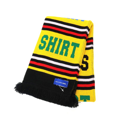 【中古】コムデギャルソンシャツ COMME des GARCONS SHIRT 2025年秋冬 アクリル ニット ジャカード フットボール マフラー イエローxマルチカラー【 状態ランクA 】【 メンズ 】