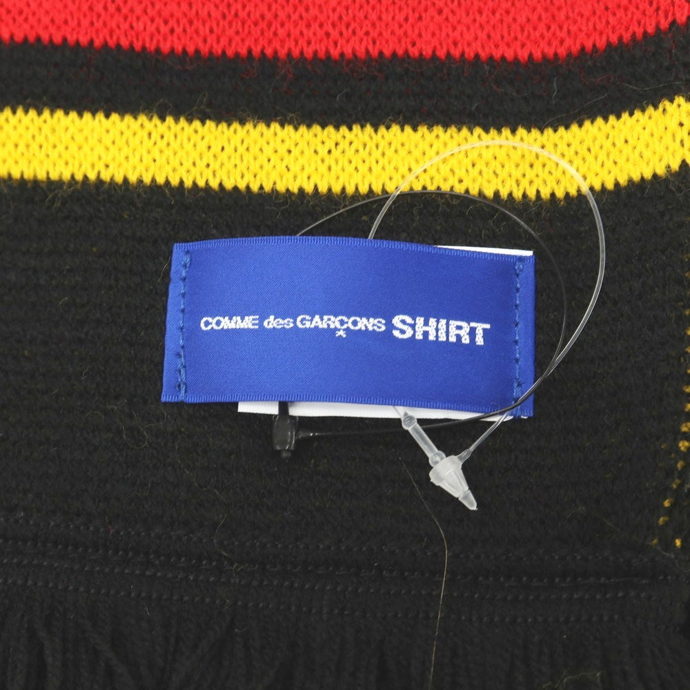【中古】コムデギャルソンシャツ COMME des GARCONS SHIRT 2025年秋冬 アクリル ニット ジャカード フットボール マフラー イエローxマルチカラー【 状態ランクA 】【 メンズ 】