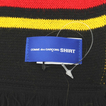 【中古】コムデギャルソンシャツ COMME des GARCONS SHIRT 2025年秋冬 アクリル ニット ジャカード フットボール マフラー イエローxマルチカラー【 状態ランクA 】【 メンズ 】