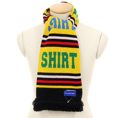 【中古】コムデギャルソンシャツ COMME des GARCONS SHIRT 2025年秋冬 アクリル ニット ジャカード フットボール マフラー イエローxマルチカラー【 状態ランクA 】【 メンズ 】