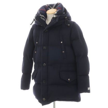【中古】バーバリーロンドン BURBERRY LONDON カシミヤ 中綿入り フーデッドコート ネイビー【サイズS（180）】【 状態ランクC 】【 メンズ 】