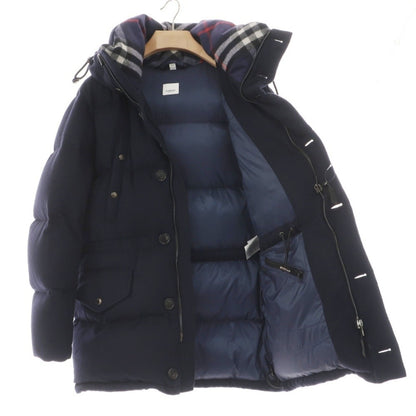 【中古】バーバリーロンドン BURBERRY LONDON カシミヤ 中綿入り フーデッドコート ネイビー【サイズS（180）】【 状態ランクC 】【 メンズ 】
