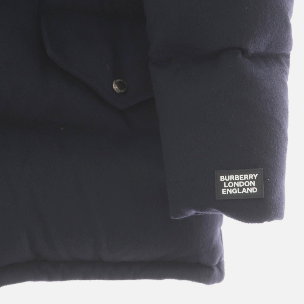 【中古】バーバリーロンドン BURBERRY LONDON カシミヤ 中綿入り フーデッドコート ネイビー【サイズS（180）】【 状態ランクC 】【 メンズ 】