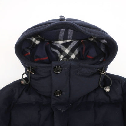 【中古】バーバリーロンドン BURBERRY LONDON カシミヤ 中綿入り フーデッドコート ネイビー【サイズS（180）】【 状態ランクC 】【 メンズ 】