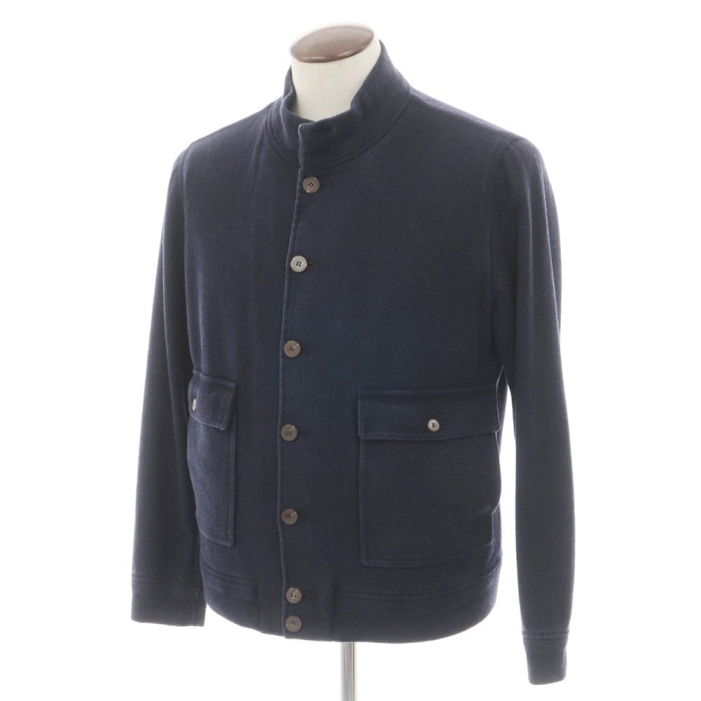 【中古】ヴァルスタリーノ VALSTARINO カシミヤ ガーメントダイ ヴァルスタリーノブルゾン スイングトップ ネイビー【サイズ50】【 状態ランクC 】【 メンズ 】