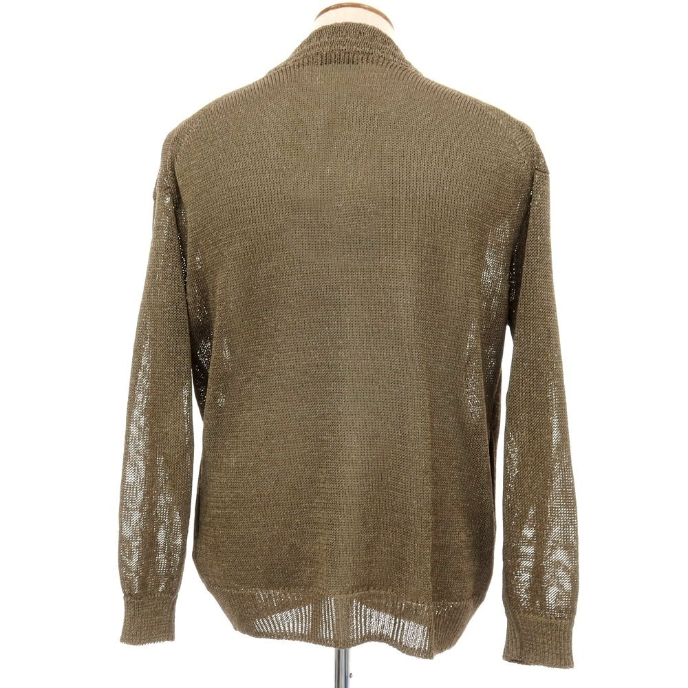 【中古】ジム gim レーヨン美濃和紙 ニット カーディガン カーキブラウン系【サイズ2】【 状態ランクB 】【 メンズ 】